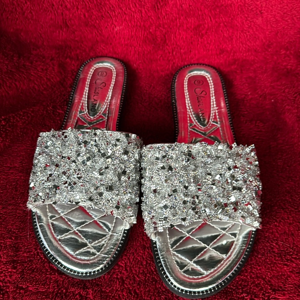 SHOE LAND SPARKLY OPEN TOE SANDAL SIZE 9